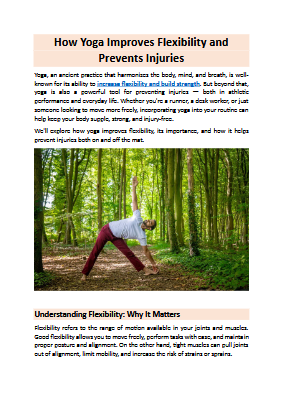 How Yoga Improves Flexibility and Prevents Injuries