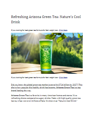 Refreshing Arizona Green Tea: Nature's Cool Drink