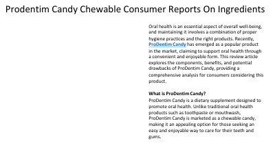 Prodentim Candy Chewable Consumer Reports On Ingredients.pdf