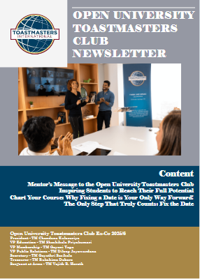 NEWSLETTER Toastmasters Club of OUSL