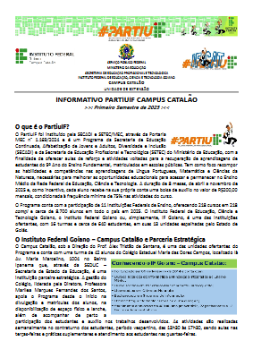 INFORMATIVO PATIUIF CAMPUS CATALÃO 2025-1