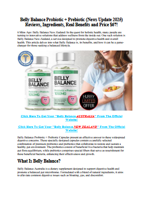 Belly Balance Probiotic + Prebiotic (News Update 2025) Reviews, Ingredients, Price, and Real Benefits!