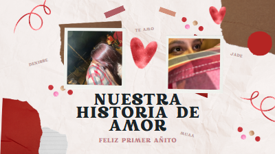 Presentacion amor famoso noche de juego scrapbook collage rojo y marron