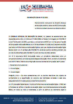 DELIBERAÇÃO CEE Nº 02-2025 - POSIONAMENTO QUANTO A BNCC COMPUTAÇÃO (1)