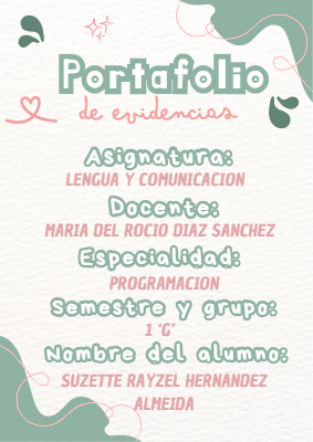 Portafolio de evidencias, Lengua y comunicación