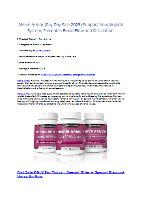 Nerve Armor (Pay Day Sale 2025) Support Neurological System, Promotes Blood Flow and Circulation.