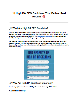 High DA SEO Backlinks That Deliver Real Results