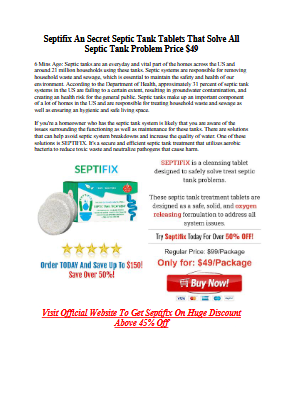 Septifix An Secret Septic Tank Tablets That Solve All Septic Tank Problem Price $49