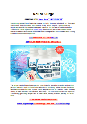 Neuro Surge (USER Report) Improves Optimal Brain Health Function