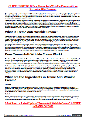 I spent $29.95 to test Treme Anti Wrinkle Cream,