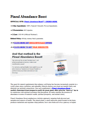 Pineal Abundance Boost (Consumer Report Analysis) Can This Truly wORKS oR fAKE?